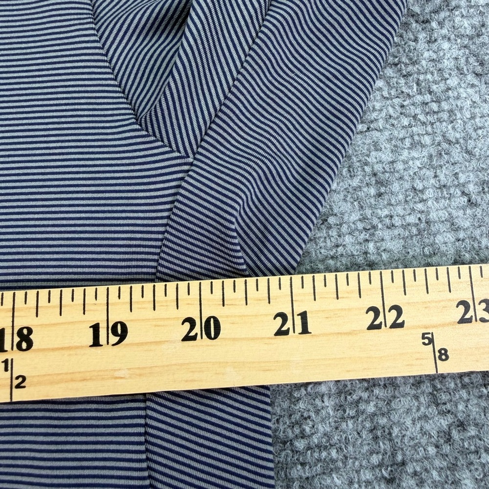 Kjus Polo Shirt Men Medium Gray Navy Stripe Performance Exmoor Country Club 1896 - Picture 12 of 14